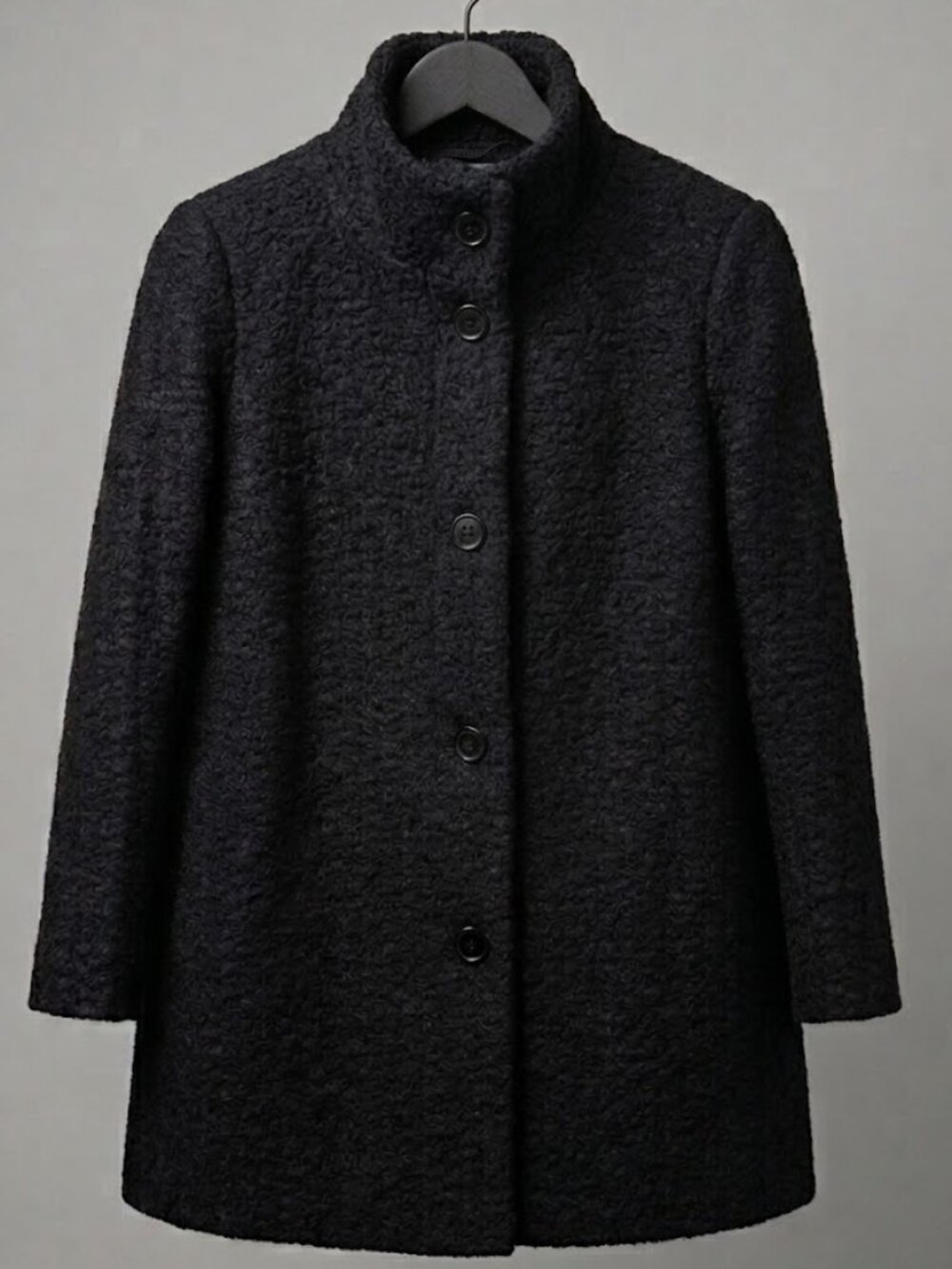 NWT Persona by Marina Rinaldi NET Charcoal Black Bouclé Short Coat Jacket Sz 10